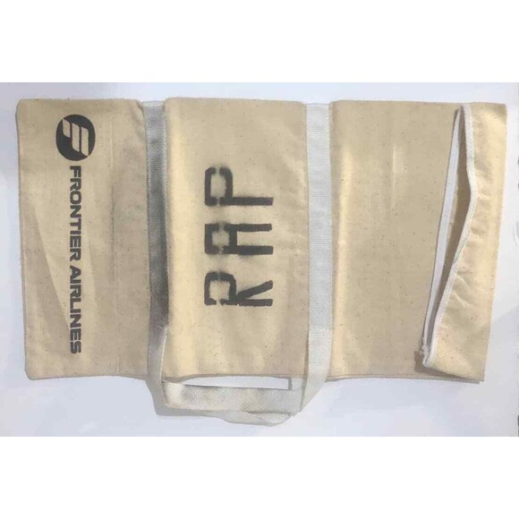 Frontier Airlines, Ground Crew Canvas Bag,marked 'RAP' Rapid City Destination - Picture 1 of 4
